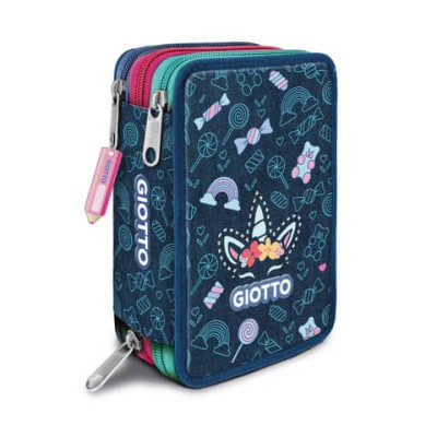 Astuccio Giotto collezione Candy 3 Zip in 3 fantasie assortite - F954000