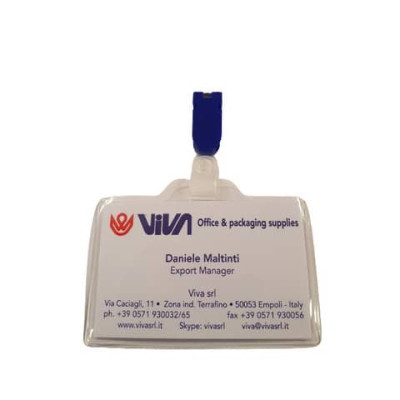 Portanome in pvc Viva aggancio-cartoncino conf. 100pz 95x60 mm 145+150PL