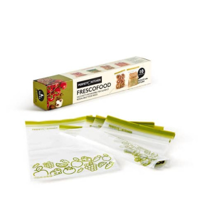 Sacchetti richiudibili per alimenti Perfetto ''Frescofood'' - conf. 10 pz L - 25,5x33 cm - 29163