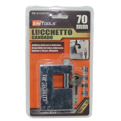 Lucchetto in acciaio di sicurezza Emi chiusura a pistone 70x20x50 mm 8100570