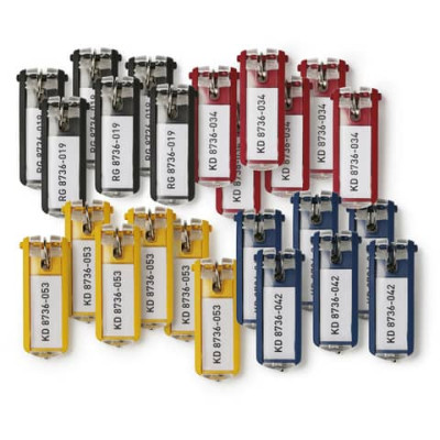 Portachiavi Durable Key Clip conf. 24 pz colori assortiti 1949-27