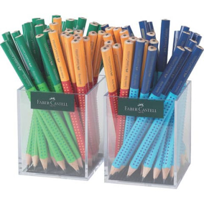 Barattoli da banco Faber-Castell Jumbo greep two tone in grafite - conf. 72 pz colori fusto assortiti - 111912