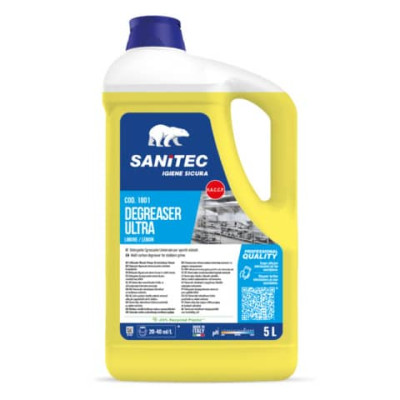 Detergente Sgrassante universale per sporchi ostinati Sgrassatore Ultra 5 L / 5,1 Kg Sanitec Limone - 1801