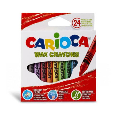 Pastelli a cera Carioca Wax Crayons punta 8 mm - colori assortiti