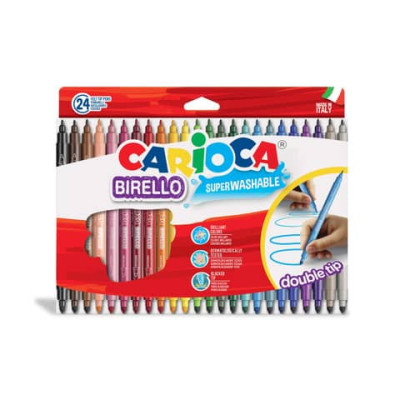 Pennarelli doppia punta Carioca Birello - colori assortiti