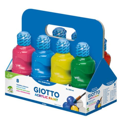 Schoolpack tempera pronta acrilica - Giotto conf. 8 pezzi  assortiti F53510000