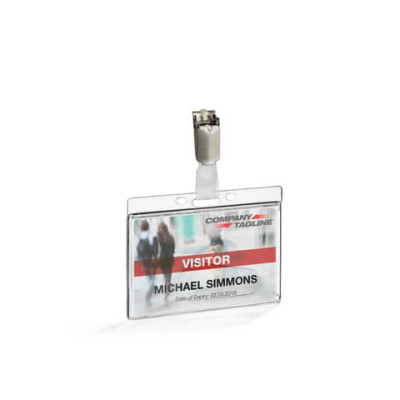 Portabadge trasparente Durable no logo - conf 50 pz - 8950-19