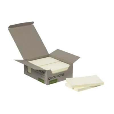 Foglietti riposizionabili riciclati Q-Connect gialli conf. 12 blocchetti da 100 fogli 127x76 mm - KF17322