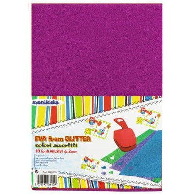 Fogli foam in gomma Nikoffice EVA A4 assortiti