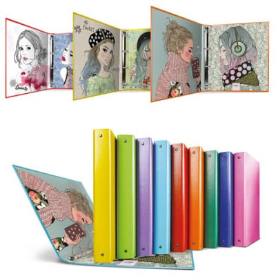 Raccoglitore in Stratopan Sei Rota Raggio A4 fantasie assortite - 4 anelli R30 mm
