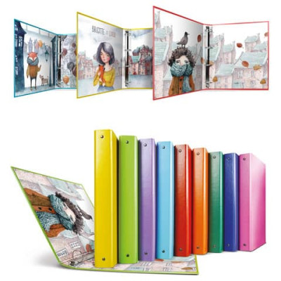Raccoglitore in Stratopan Sei Rota Raggio A4 fantasie assortite - 4 anelli R30 mm