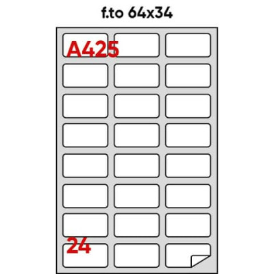 Etichette bianche permanenti Copiatabu con angoli arrotondati