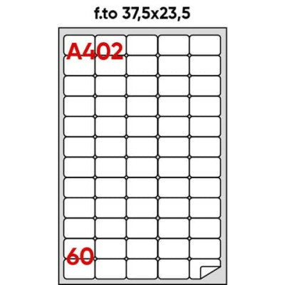 Etichette bianche permanenti Copiatabu con angoli arrotondati