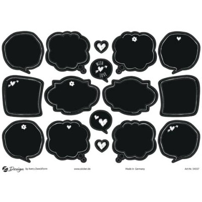 Trend Sticker A5 Avery in carta FSC - 2 fogli - Deco etichette effetto lavagna 54557