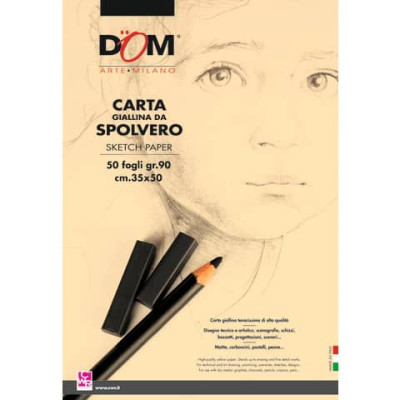 Carta da spolvero DOM giallo tenue 90 g - 50 fogli