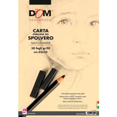 Carta da spolvero DOM giallo tenue 90 g - 50 fogli