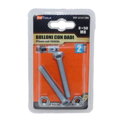 Bulloni con dadi Emi M8 - conf. 3 pezzi