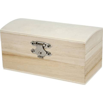 Cofanetto in legno naturale Creativ Company con coperchio curvo e chiusura di metallo