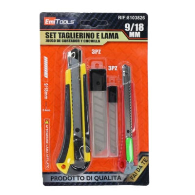 Set 2 cutter Emi con lama a spezzare di ricambio - misure 9 e 18 mm