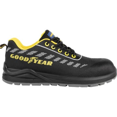 Scarpe antinfortunistiche Goodyear in tessuto knit GY STRIPE S1P nero-giallo