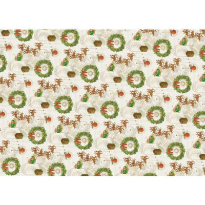 Carta regalo natalizia a fogli estesi Biembi Premium ''Babbo con slitta'' - conf. 2 pz - 70x100 cm - BCV502611