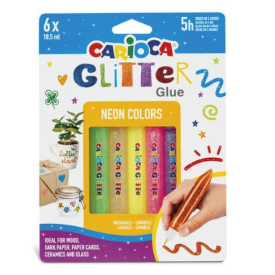 Colle carioca colorate effetto glitter