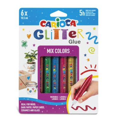 Colle carioca colorate effetto glitter