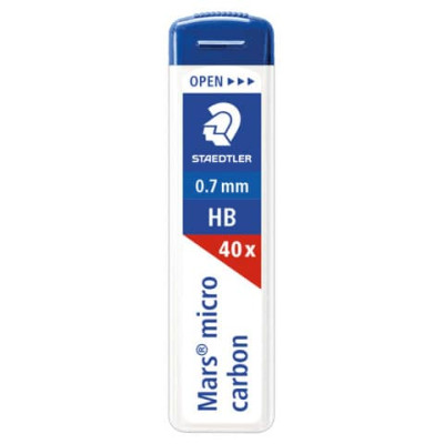 Astuccio 40 mine sottili HB Staedtler Mars Micro Carbon 255 HB 0,7 mm - 255 07-HB
