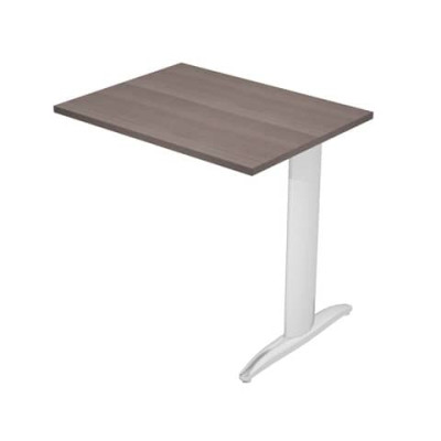 Allungo diretto con fianco metal a T 80x60xH.72 cm frassino toscano Presto gamba verniciata effetto cromato -