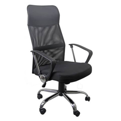 Poltrona direzionale Unisit CH5 Eco smart schienale in rete e braccioli nero CH5/KN