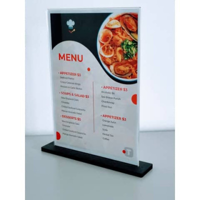 Porta avvisi bifacciale formato A4 con base in legno Tecnostyl orizzontale PB104/VLC