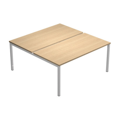 Scrivania Bench doppia Presto Venere Plus Artexport - piano rovere gamba a ponte in metallo grigio