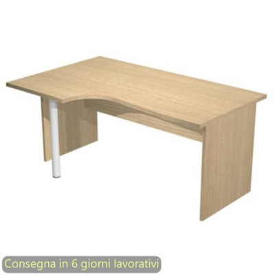 Scrivania a L sinistra Presto 160x60/80/100xH.72 cm fianchi melaminico