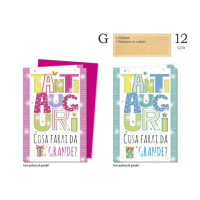 Biglietti augurali compleanno soggetti assortiti