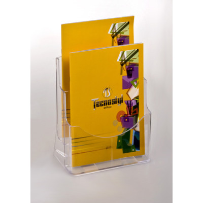 Porta brochure/cataloghi da banco in PS trasparente