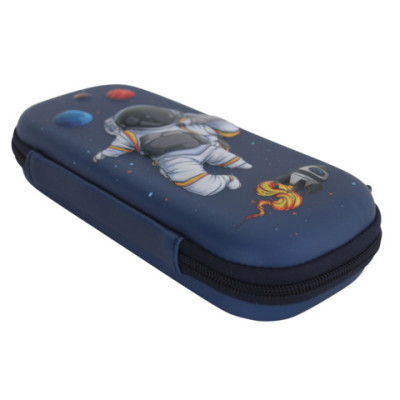 Astuccio ovalino a 1 zip con fantasia in 3D