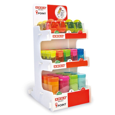 Espositore 76 temperamatite Arda colori assortiti 170001