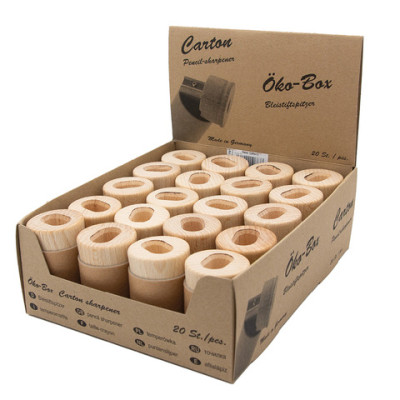 Espositore 20 temperamatite in legno 2 fori Kum con serbatoio - colori assortiti - K1070701