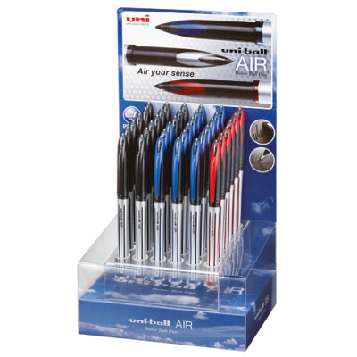Espositore 36 penne roller Uni-Ball Air 0,7 mm colori assortiti M UBA188 3D