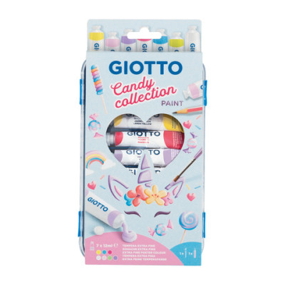 Tempere Giotto Paint Candy Collection 7 tubetti da 12 ml + 1 pennello + 1 matita - colori assortiti - F302300