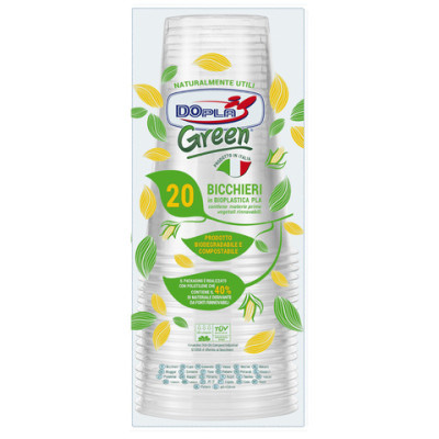 Bicchieri monouso in PLA trasparenti