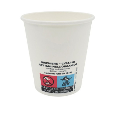 Bicchiere bianco in cartoncino