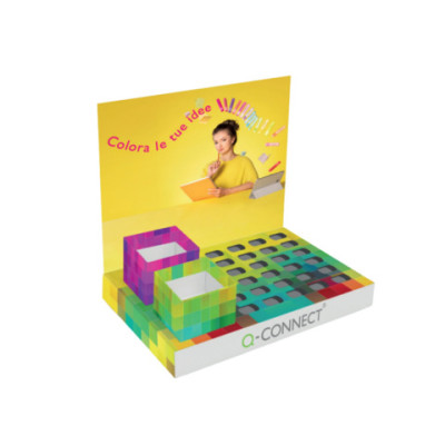 Struttura cartonata espositore da banco Q-Connect colorato - 25236A