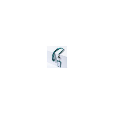 Kit porta badge 110x68 mm + cordoncino 440x20 mm + avvolgibile nero con filo 80 cm