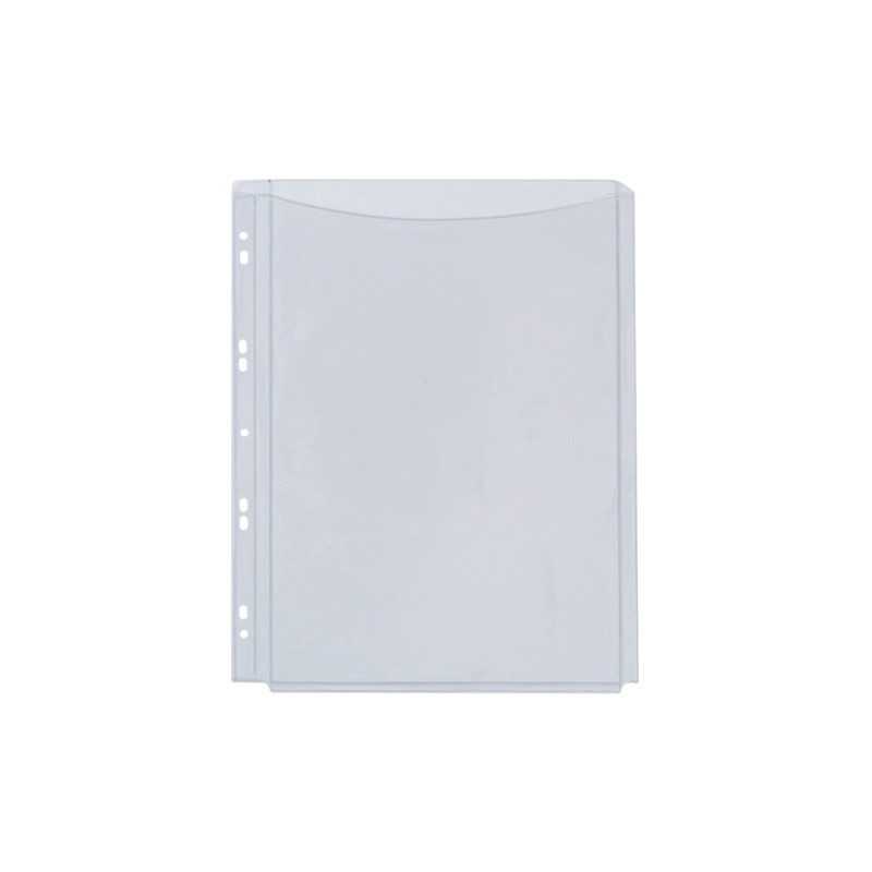 Buste a soffietto Q-Connect a perforazione universale A4 PVC trasparente - conf. 5 pezzi - KF00138