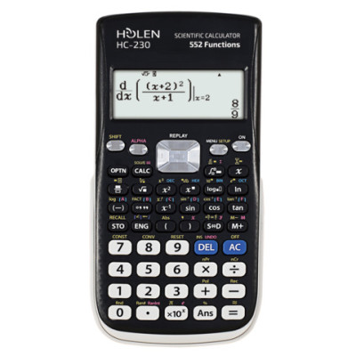 Calcolatrice scientifica Holen HC-230 10+2 cifre 552 funzioni ammessa alla maturita' nero/bianco - 3532
