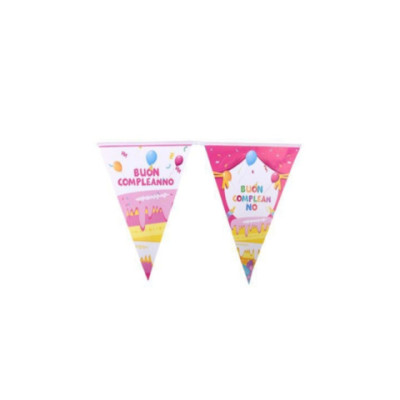 Festone con bandierine triangolari 30 cm x 10 m