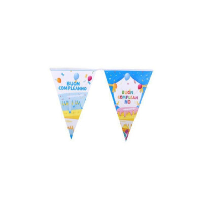 Festone con bandierine triangolari 30 cm x 10 m