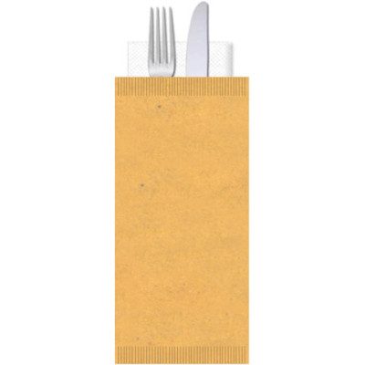 Buste portaposate Ristocart in carta paglia con tovagliolo 2 veli 25x10,5 cm conf. 100 pz neutra - WRBUP2072