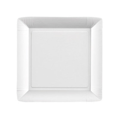 Piatti in cartoncino vergine leggeri Le Nappage Traditional Light nature bianco conf. 50 pz 18x18 cm - 79219